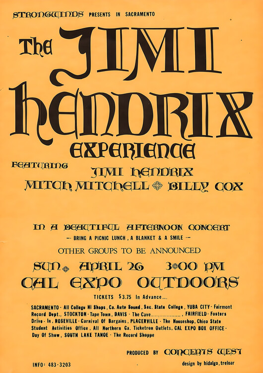 Плакат The Jimi Hendrix Experience – Cal Expo Outdoors