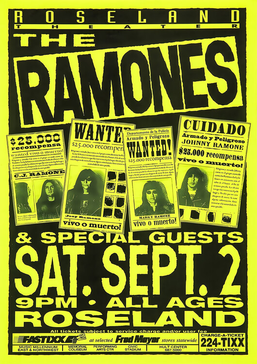 Плакат The Ramones – Roseland, September 2