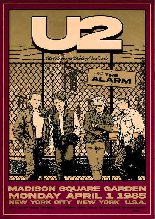 Samolepka U2 & The Alarm – Madison Square Garden, New York 1983
