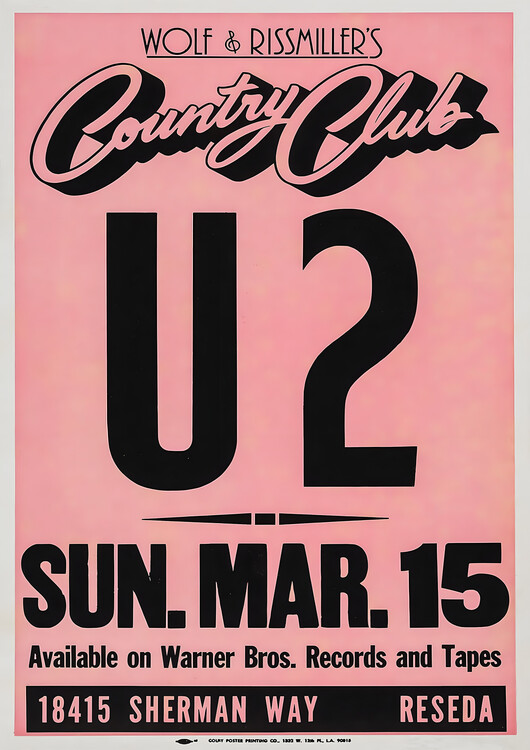 Samolepka U2 – Country Club, Reseda