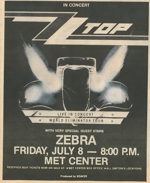 Плакат ZZ Top & Zebra – Met Center