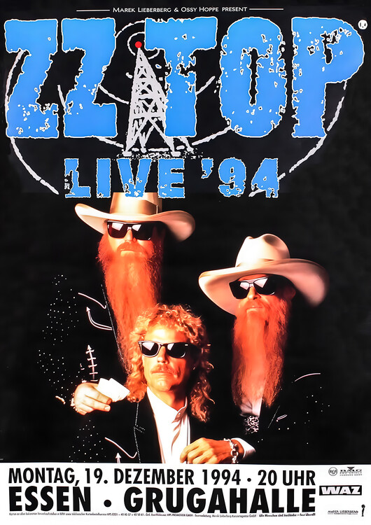 Плакат ZZ Top – Live ’94, Grugahalle Essen