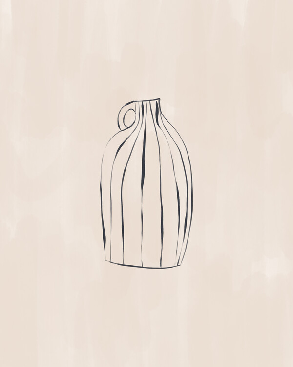Sticker Plakat Modern Ribbed Vase