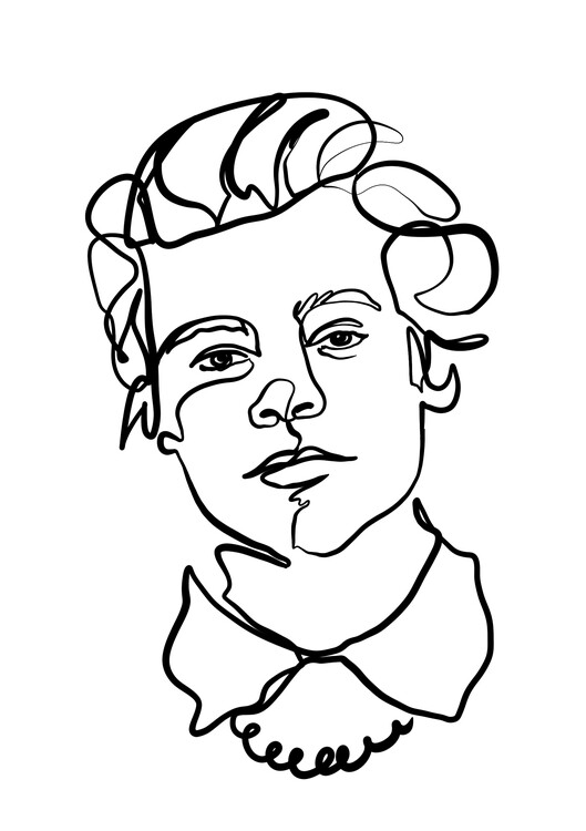 Plakat Pensive Line Portrait