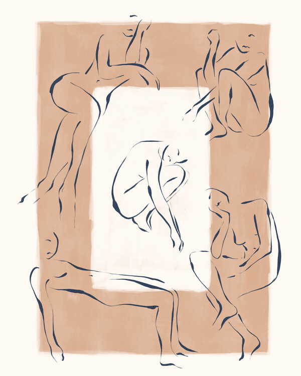 Plakat Fluid Figure Line Art