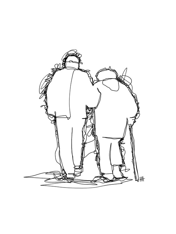 Plakat Elderly Couple Walking