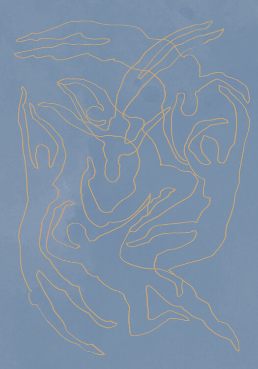 Plakat Abstract Golden Dancers