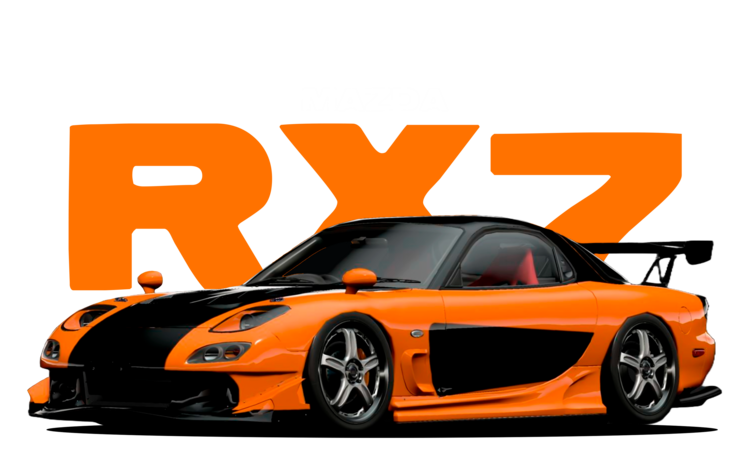Tričko Mazda RX-7 – Orange JDM