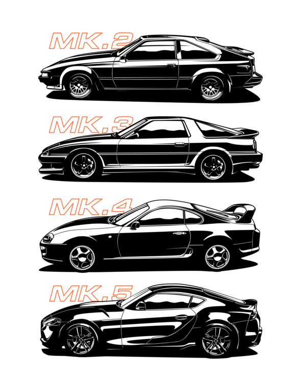 Tričko Toyota Supra – Generations