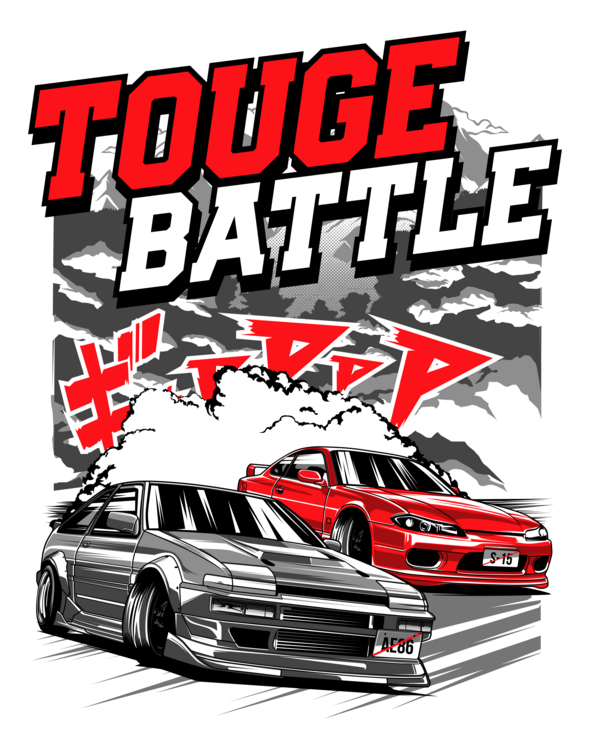 Tričko JDM Cars – Touge Battle