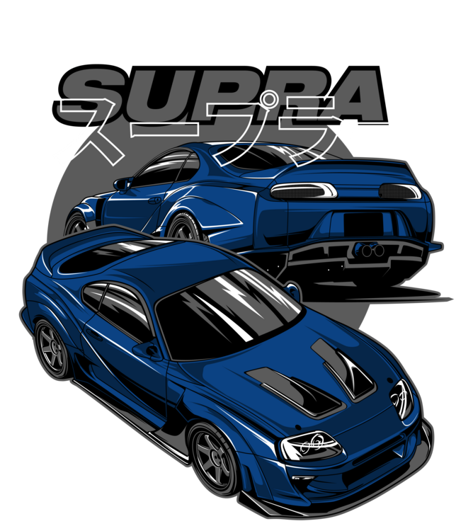 Tričko Toyota Supra MK4 – Blue Performance