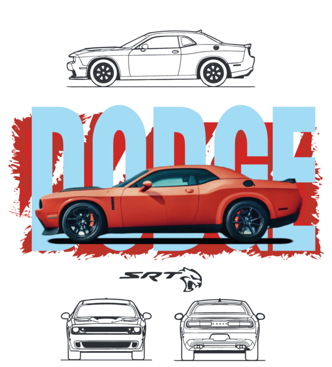 Tričko Dodge Challenger – Orange Muscle