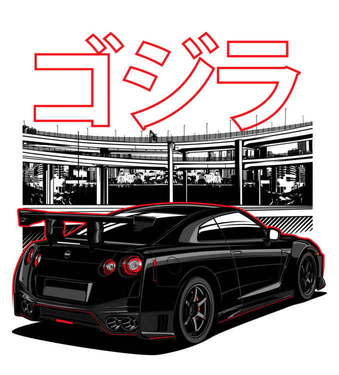 Tričko Nissan GT-R R35 – Tokyo Godzilla