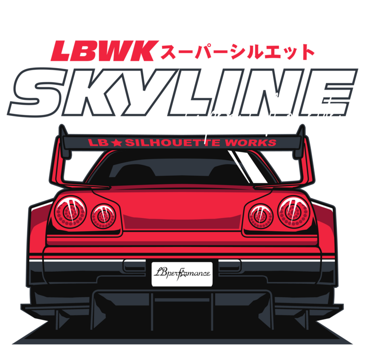 Футболка Nissan Skyline GT-R R34 – LBWK Rear