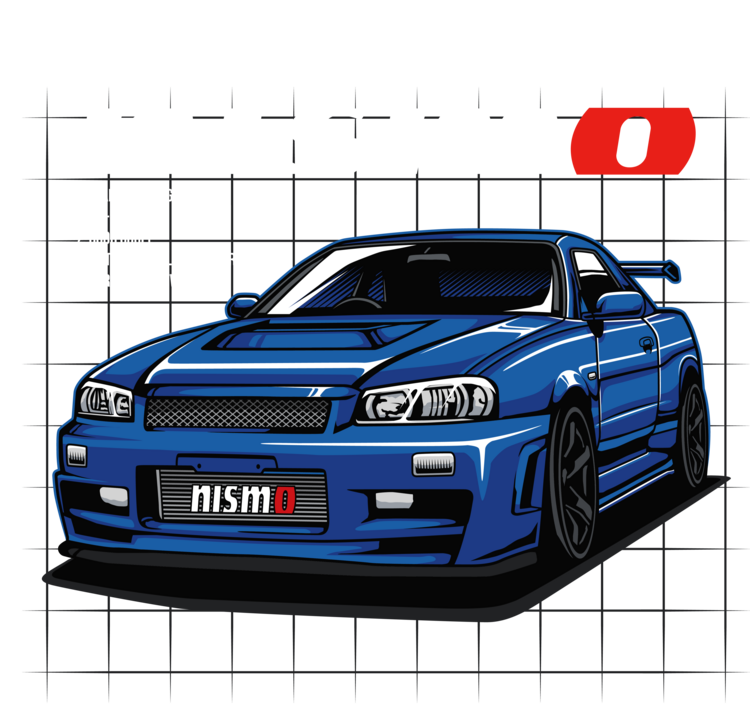 Футболка Nissan Skyline GT-R R34 – Nismo Blue