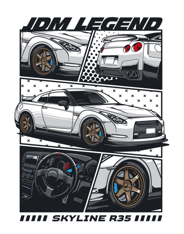 Футболка Nissan GT-R – Performance Collage