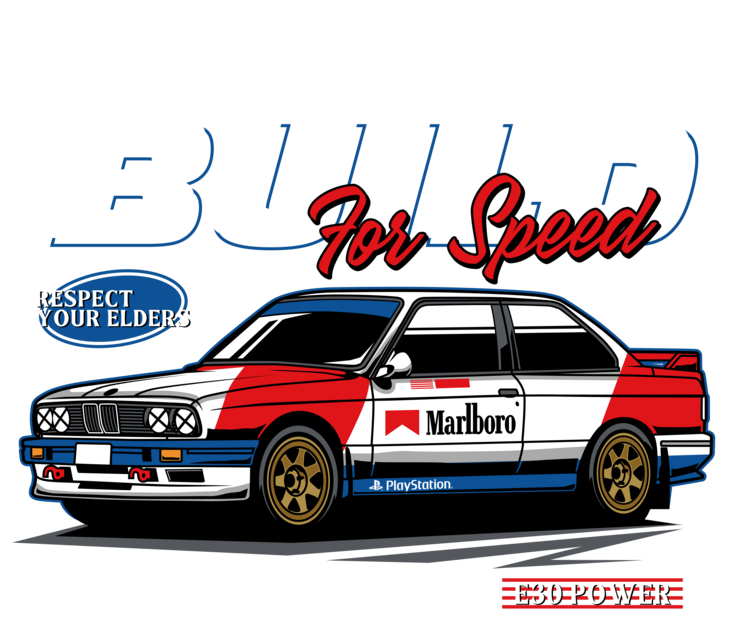Футболка BMW E30 – Built for Speed