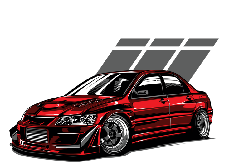 Футболка JDM Street Car – Red Performance