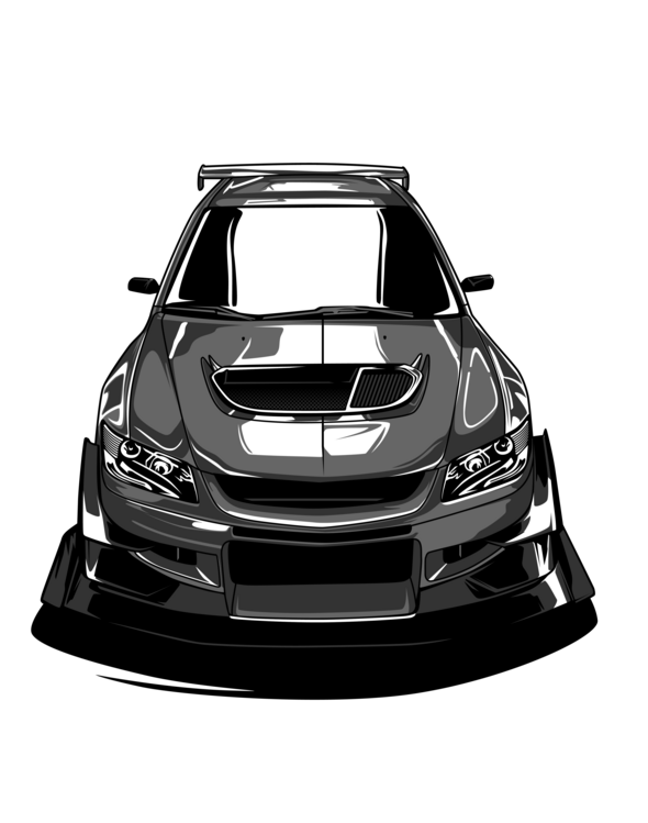 Футболка JDM Performance Car – Monochrome