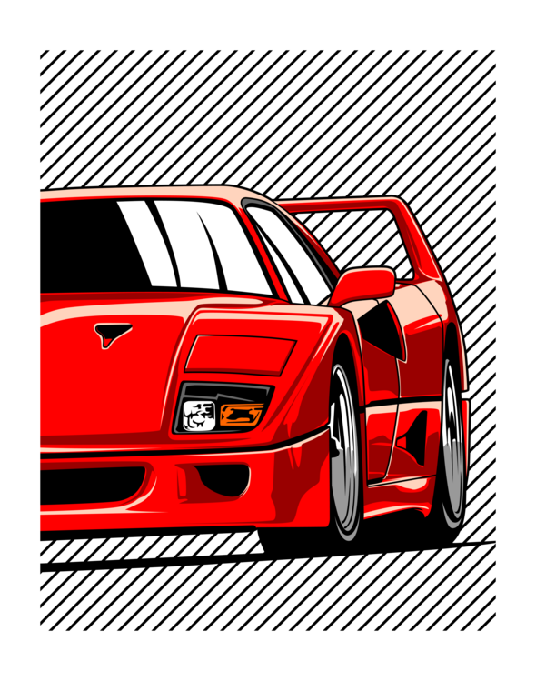 Футболка Retro Supercar – Red Racing