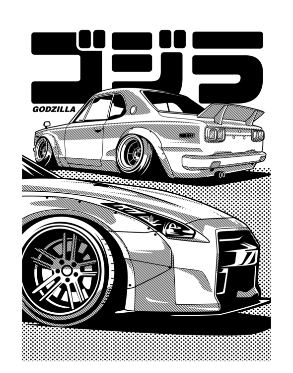 T-shirt JDM Performance – Monochrome Collage