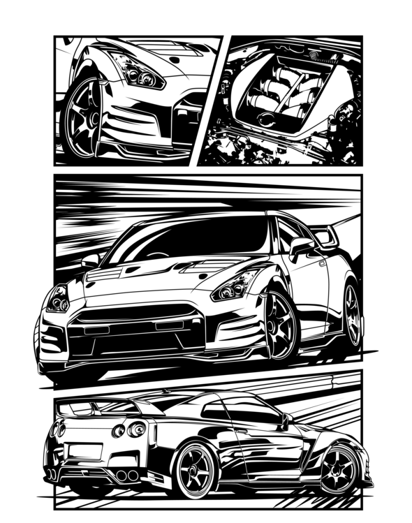 Maglietta JDM Legends – Monochrome Collage
