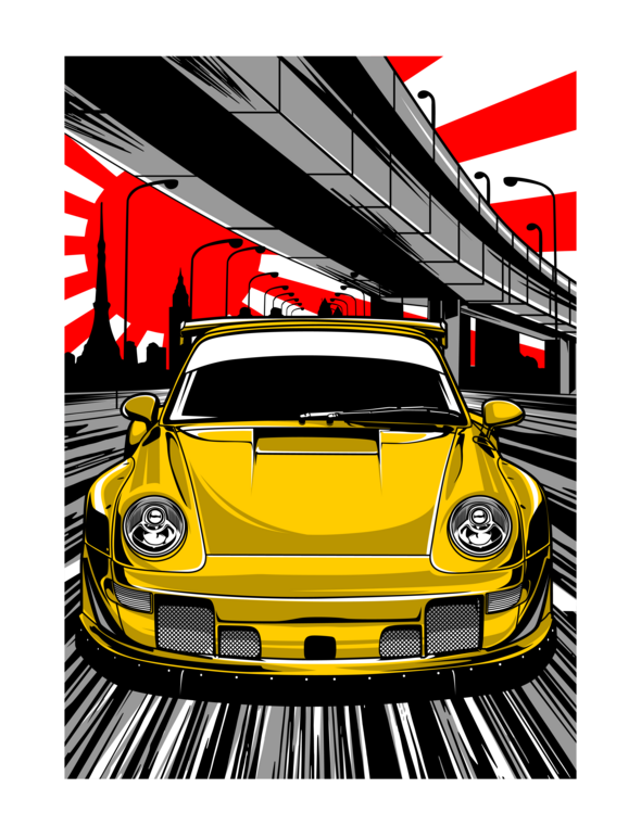 Maglietta JDM Sports Car – Yellow Street