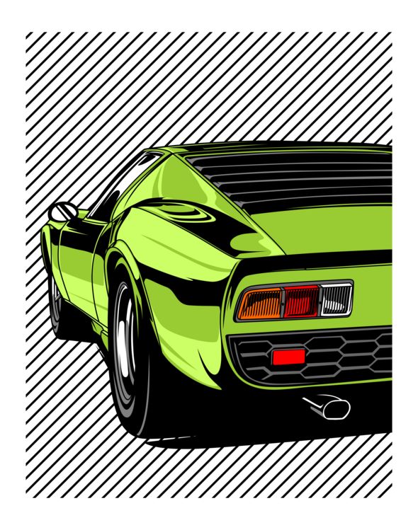 Maglietta Lamborghini Diablo – Neon Rear