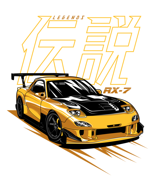 Maglietta Mazda RX-7 FD – Yellow Legend