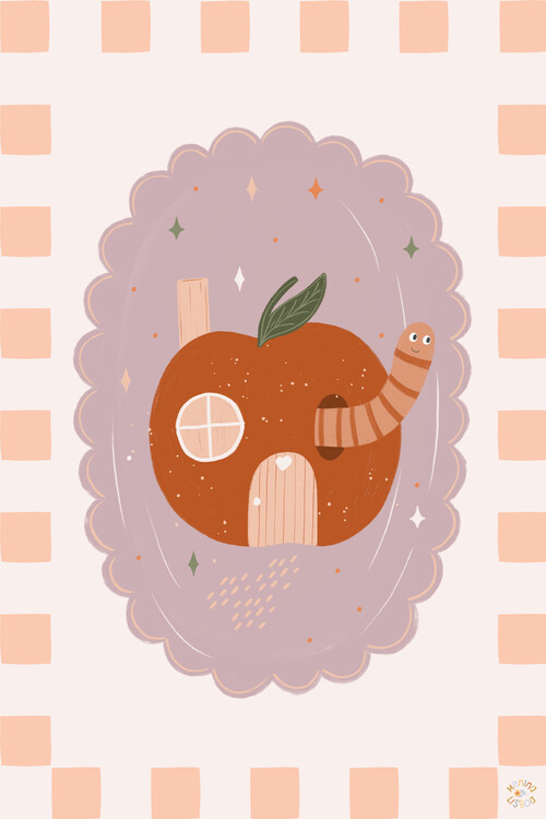 Принти на полотні Whimsical Apple Cottage