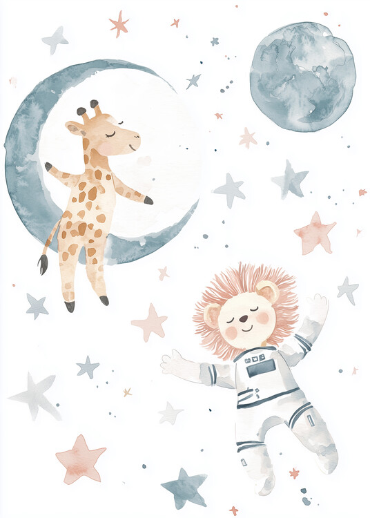 Плакат Whimsical Space Animals