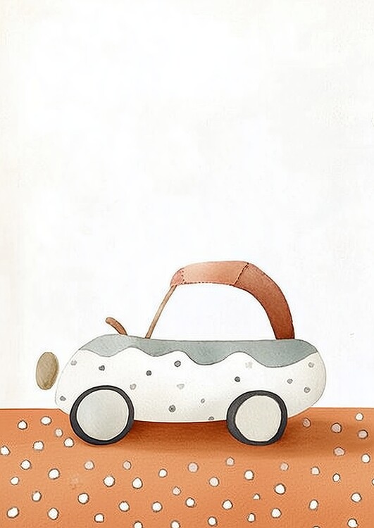 Плакат Whimsical Polka Dot Car