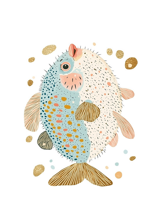 Принти на полотні Whimsical Spotted Fish