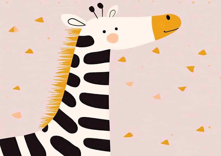 Принти на полотні Playful Striped Giraffe