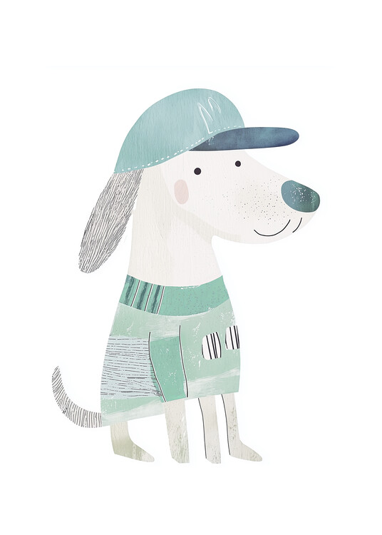 Принти на полотні Cool Dog with Cap
