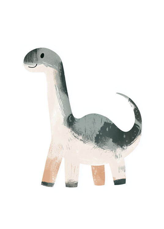 Плакат Cute Friendly Dinosaur