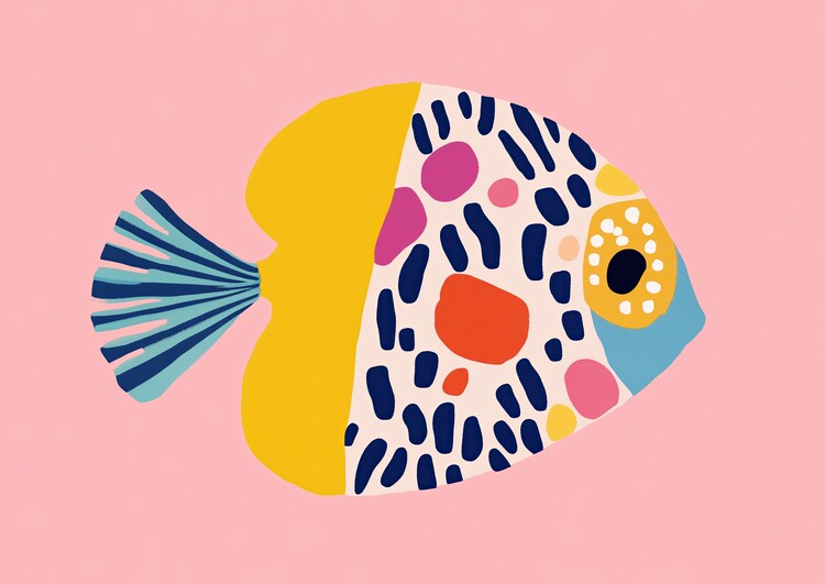 Плакат Colorful Abstract Fish