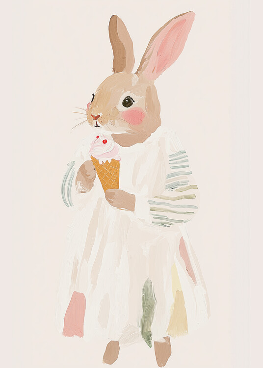 Принти на полотні Whimsical Bunny Cone