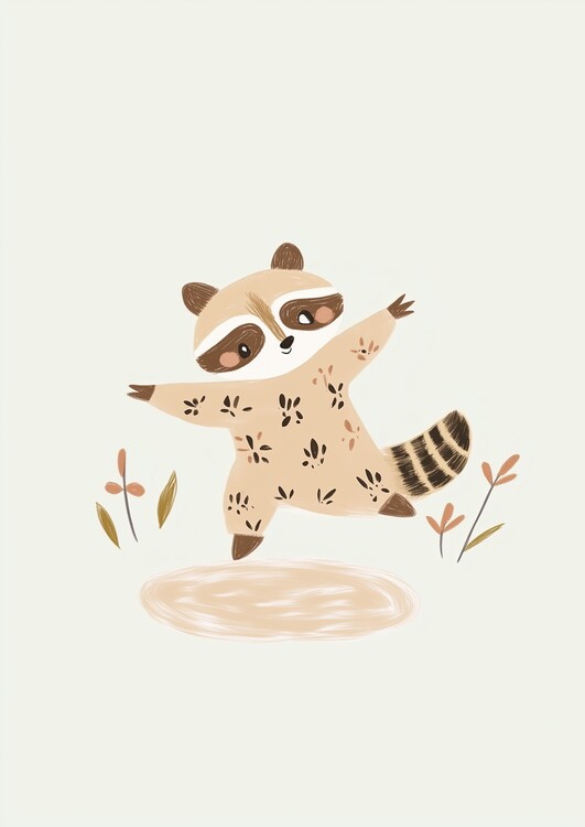 Плакат Happy Raccoon Dance