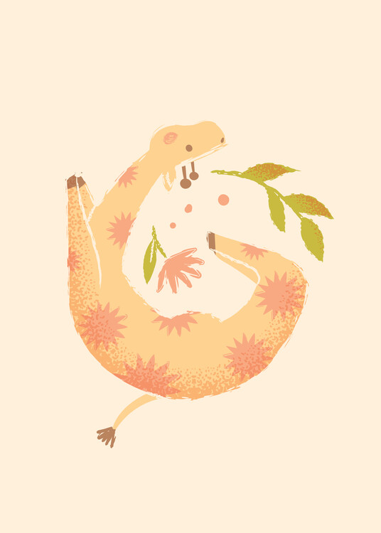 Плакат Whimsical Giraffe Bloom