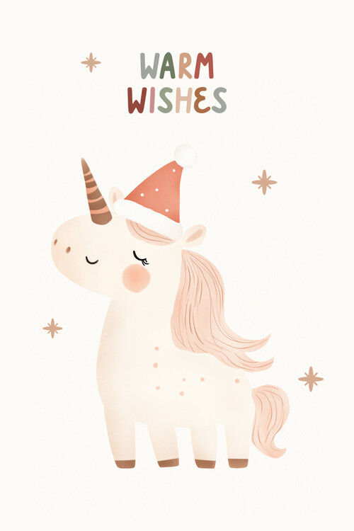Принти на полотні Festive Unicorn Warm Wishes
