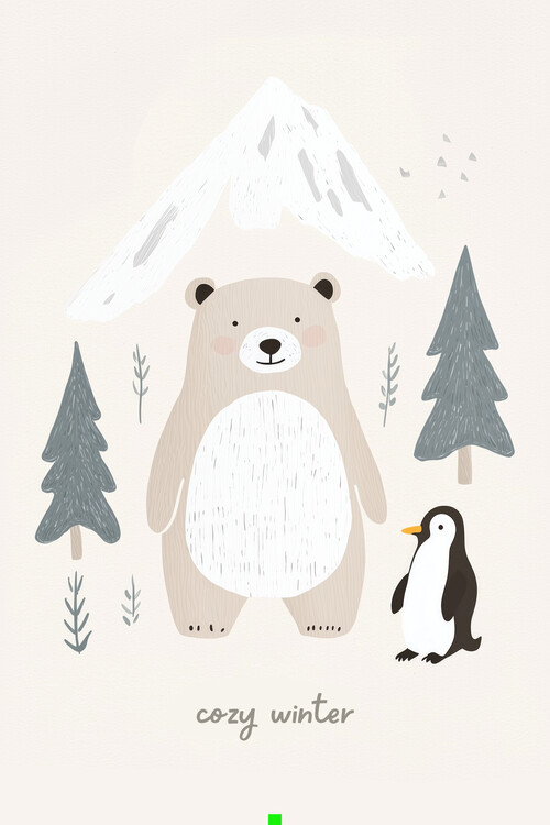 Плакат Cozy Winter Mountain Friends