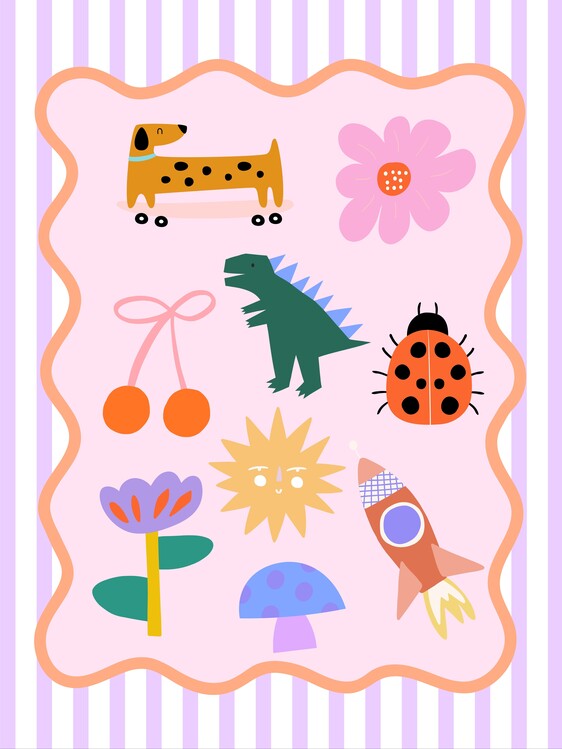 Плакат Happy Colorful Characters