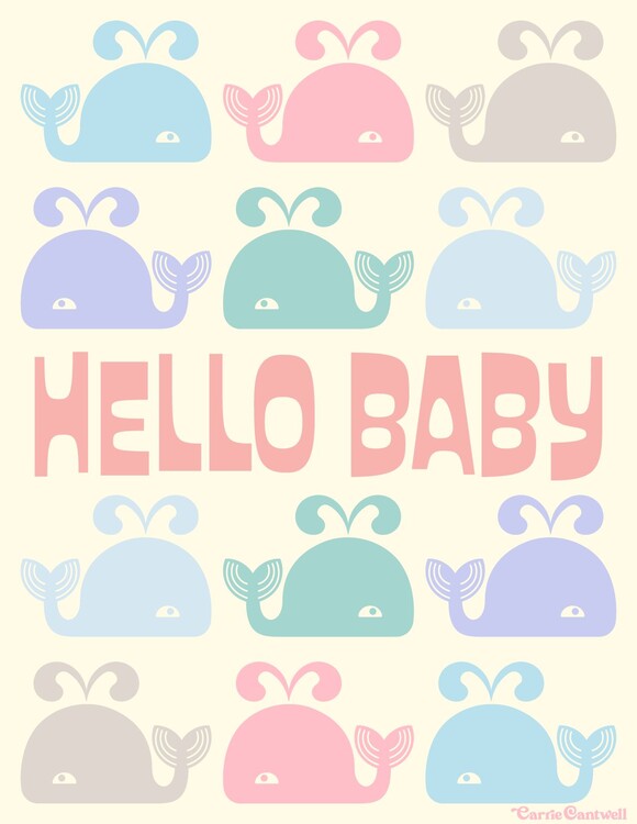 Плакат Hello Baby Whales