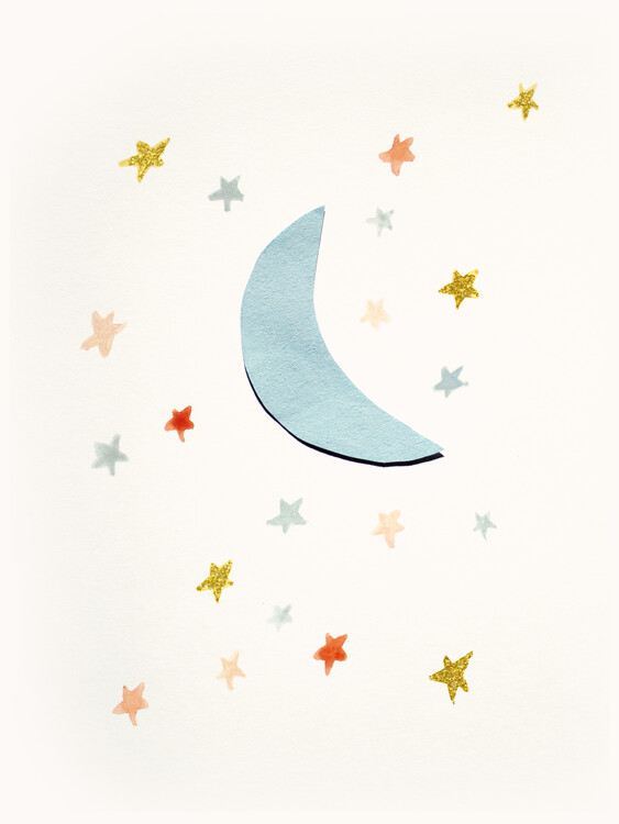 Принти на полотні Soft Moon and Stars