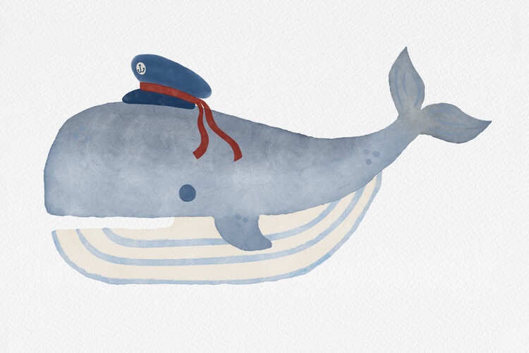 Плакат Little Captain Whale