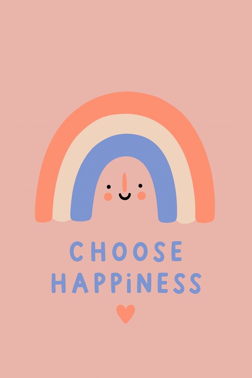 Принти на полотні Choose Happiness Rainbow