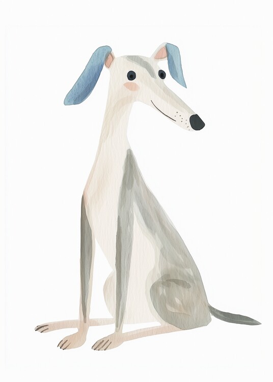 Плакат Sweet Blue Eared Greyhound