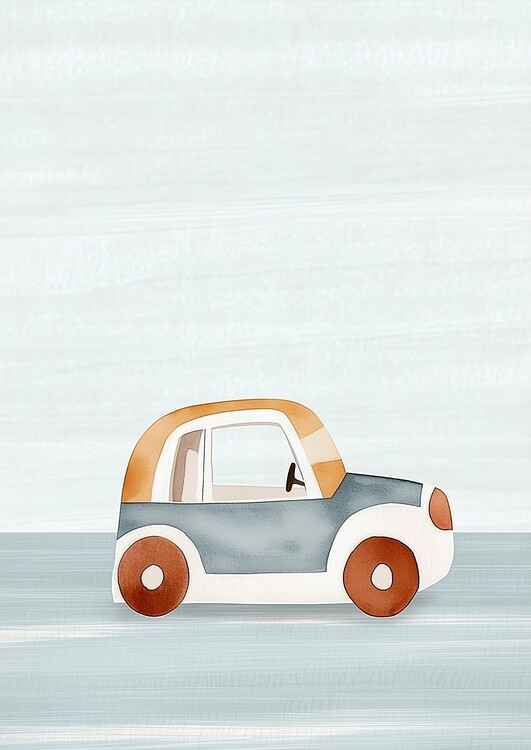 Принти на полотні Cute Watercolor Car