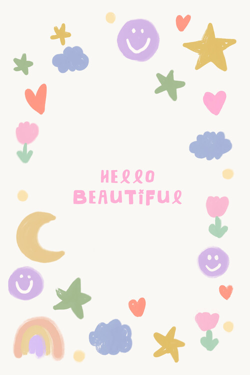 Плакат Hello Beautiful Whimsical